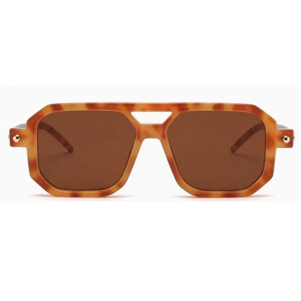 Mens Sunglasses Tortoise Shell Retro Square Frame Hip Hop Cholo Rapper Shades‎